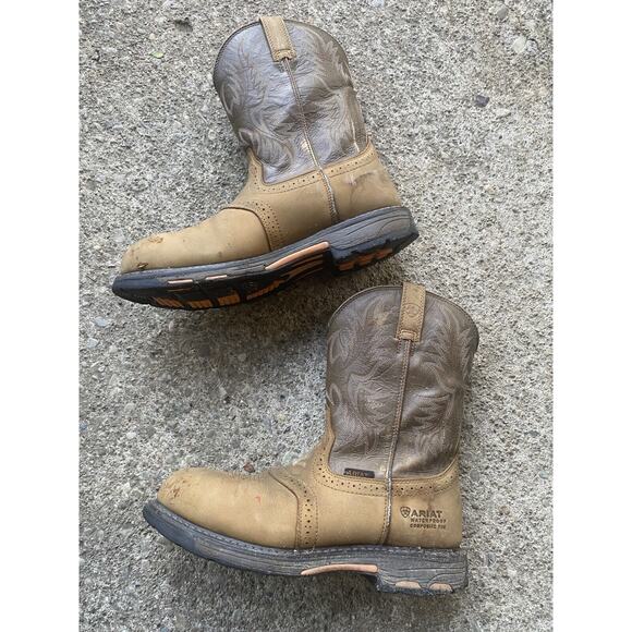 Ariat Work Boots Men\'s Sz 12 D Brown Composite Toe Waterproof main image 6